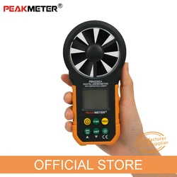 PEAKMETER miernik prędkości wiatru PM6252A PM6252B anemometr do pomiaru prędkości wiatru, temperatury i wilgotności z podświetleniem USB Por