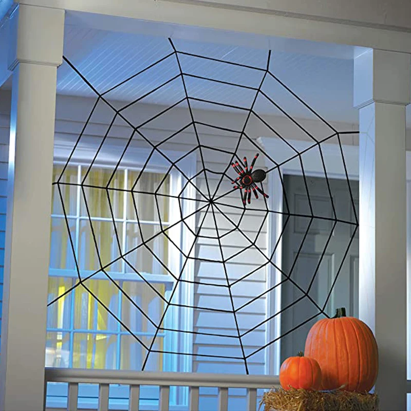 1.5/2.5m Huge Black White Spider Web Halloween Decoration Cobweb  Home Festival Party Bar Haunted House Decor Stretchy Spiderweb