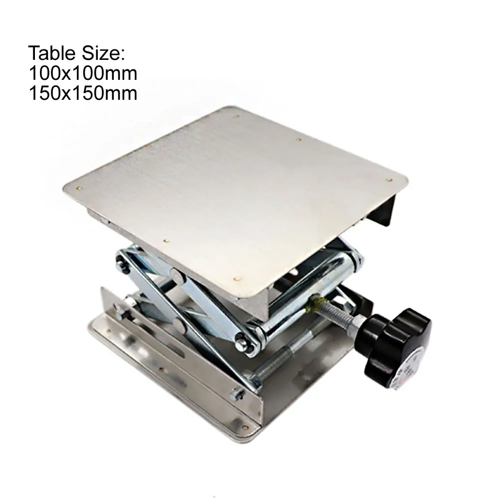 150x150mm Stainless Steel Lifter Router Plate Table Woodworking Machinery Lifting Stand Manual Lift Platform Carpentry Tools