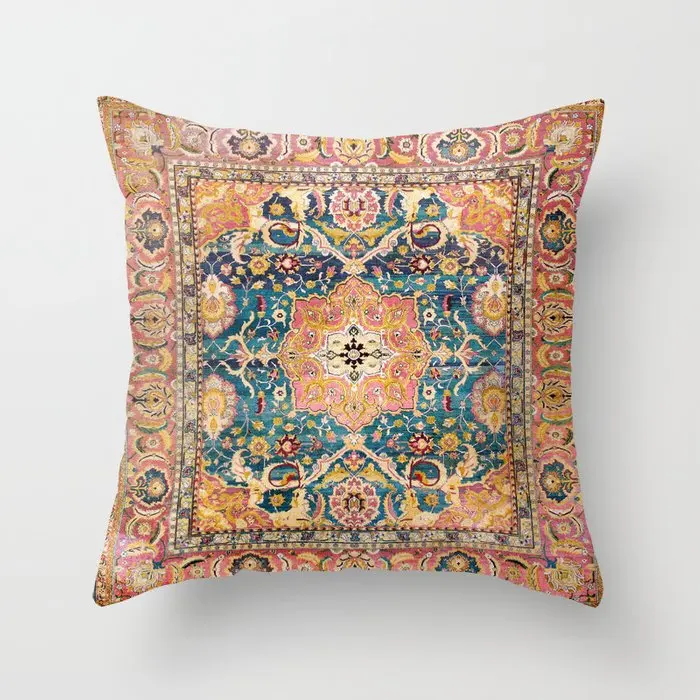 Ethnic Persian Carpet Print Cushion Cover Hot Retro Decorative Pillowcase Vintage Art Turkish Blanket Livingroom Throw Pillows