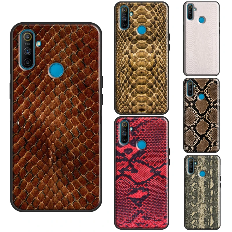 Cobra Python Snake Skin Case For OnePlus 10 Pro 9 8T Nord2 9R Cover For Realme GT Neo 2 GT Master C21 8i 9i 8 Pro