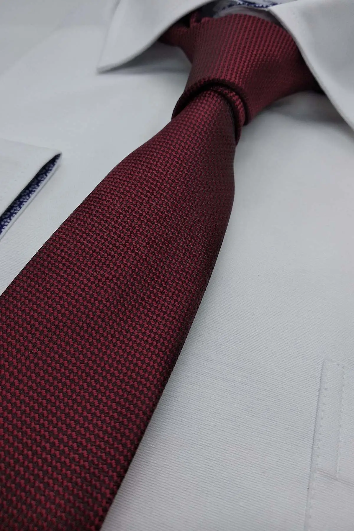 Burgundy Patterned Slim Tie