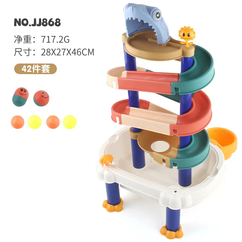 Baby Bath Toy DIY Marble Race Run Big Block Compatible City Building Blocks Funnel Slide Water Slide  Children Educational Gift