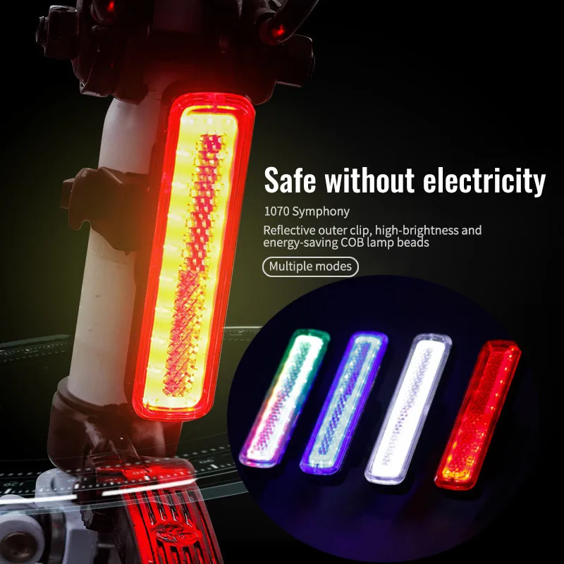 Bicycle Tail Light LED USB Rechargeable 14 Lighting Modes IPX6 Waterproof Bike Rear Light Cycling Taillight For MTB Road Bike