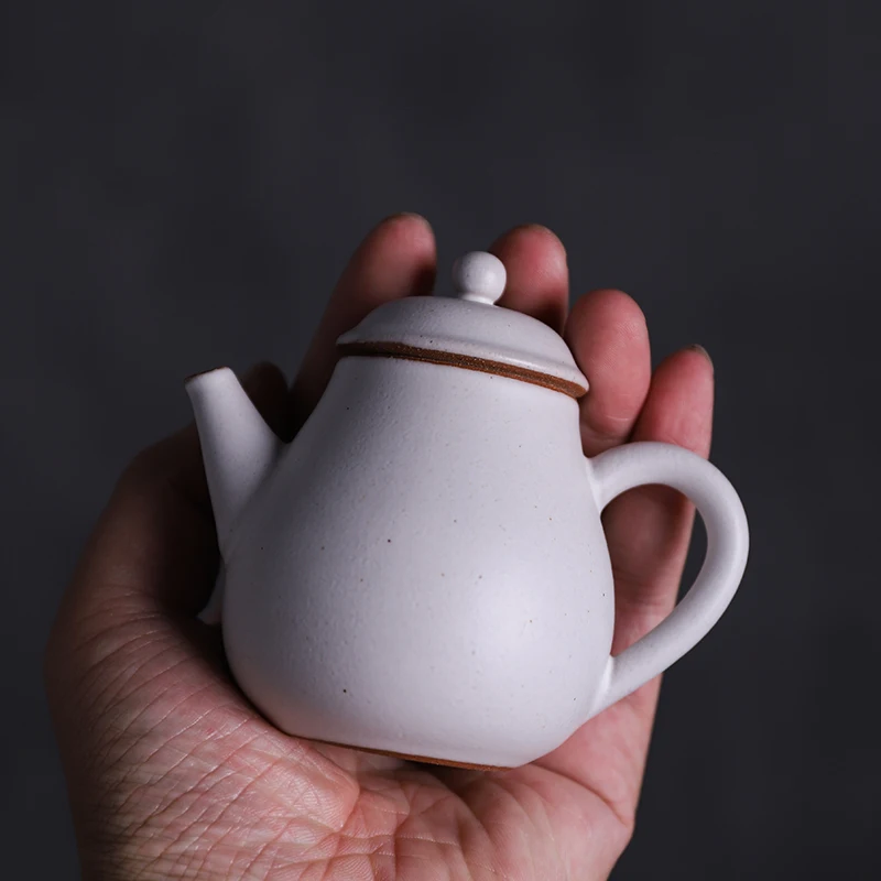 

LUWU white ceramic teapots chinese kungfu tea pot pottery handmade pot drinkware 90ml