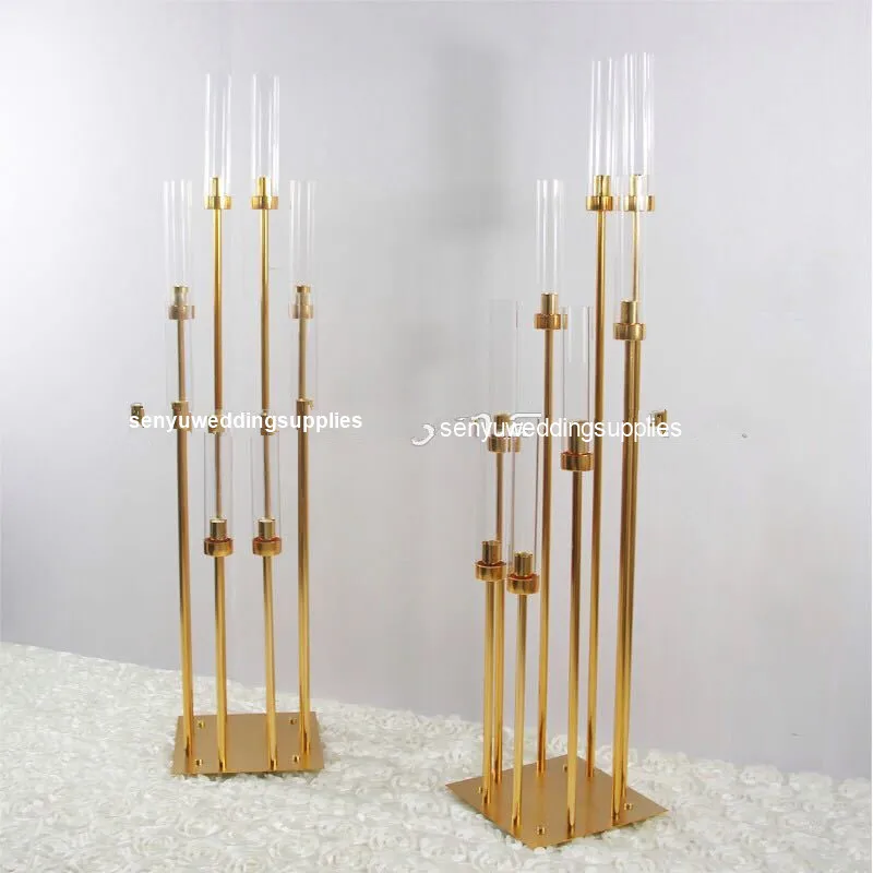 

10pcNew style wedding centerpieces 120 cm tall gold candelabra 8 arm candle holder for wedding and event party decoration yu1966