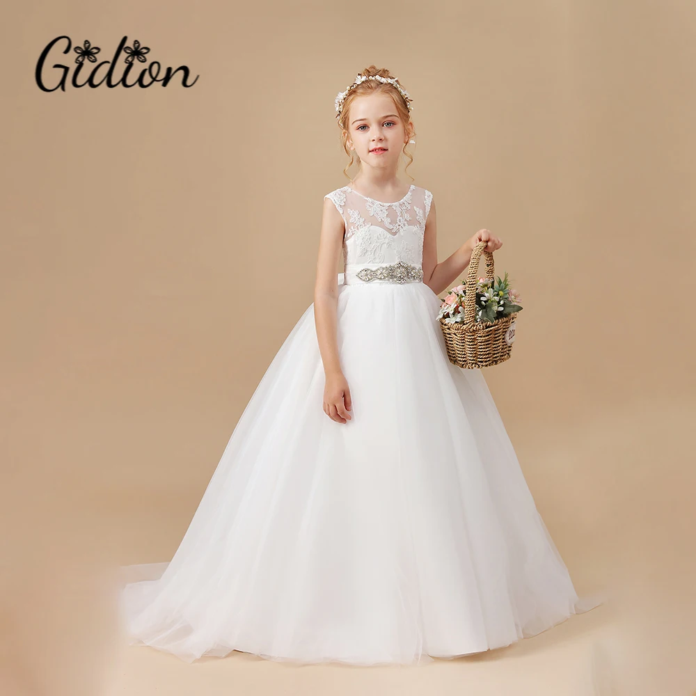 Robe de demoiselle d'honneur princesse classique et élégante pour enfants, robe de Rhde fête, cérémonie de mariage, anniversaire, soirée