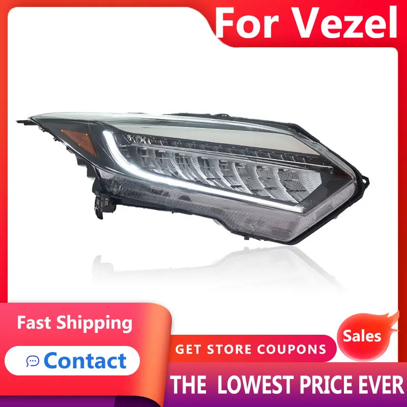 HANA for Honda HRV Headlights 2015-2018 Vezel LED Headlight DRL Bi Xenon Lens High Low Beam Parking Fog Lamp