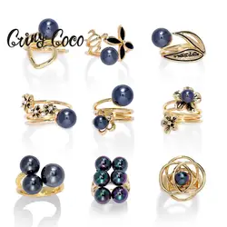 Sale New in Rings Fashion Black Pearl Hawaiian Rings For Women Luxury Frangipani Heart Turtle Ring Jewelry With Pearls