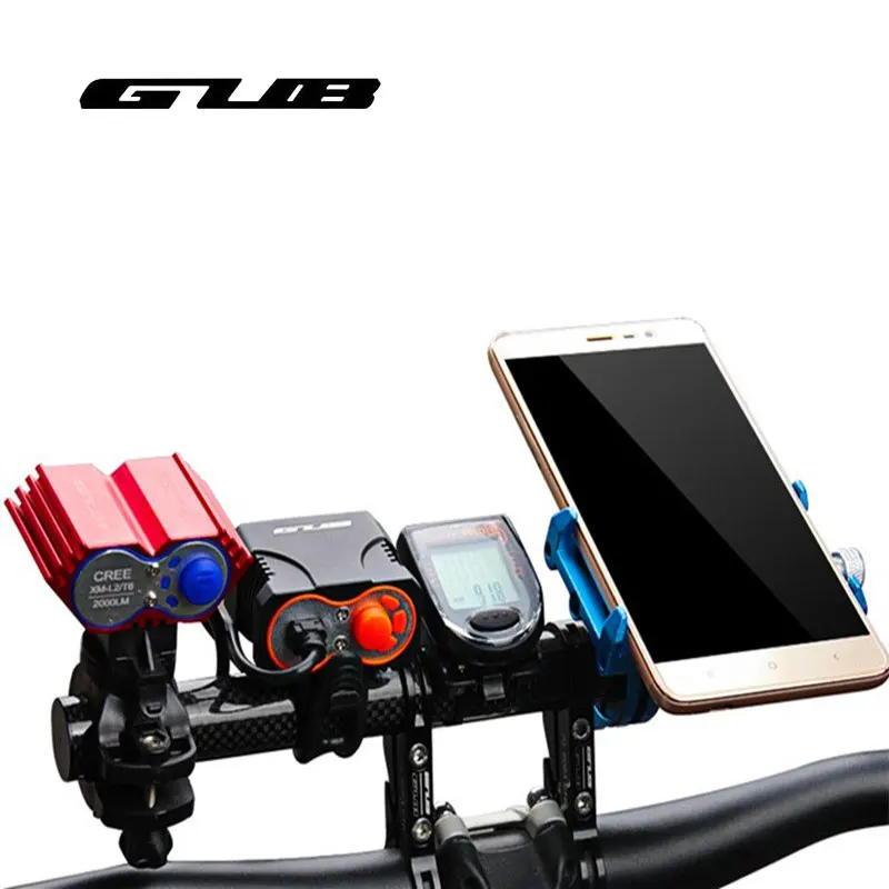 GUB Bicycle Carbon HandleBar Extender Mount Lamp Bracket CNC Aluminum Alloy MTB Bike Flashlight Extension Holder 110-202mm