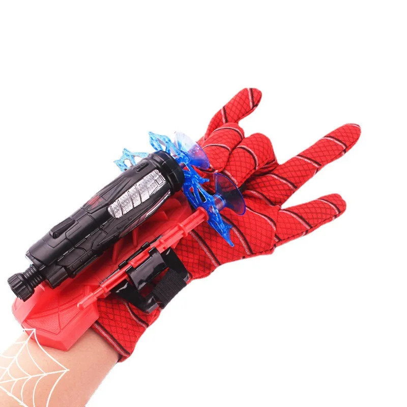 Marvel Spiderman Ironman Hulk Figure Toy Kids Plastic Cosplay Glove Launcher Set Wrist Toy Set Funny Toys Boy Children's Gift