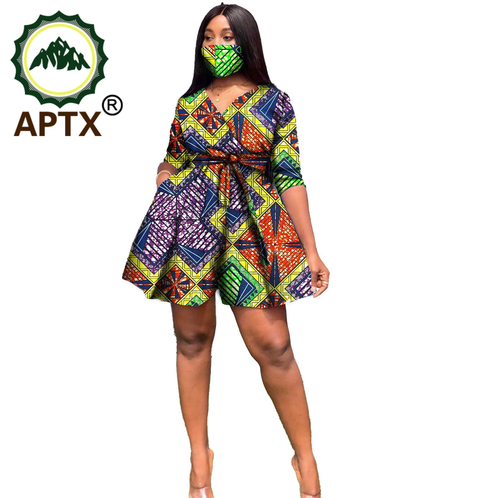 African Party Dress For Women Ankara Style With Belt Sex Lady Traditional Fashion Female Dresses Elegant Lady Wax Pure Cotton