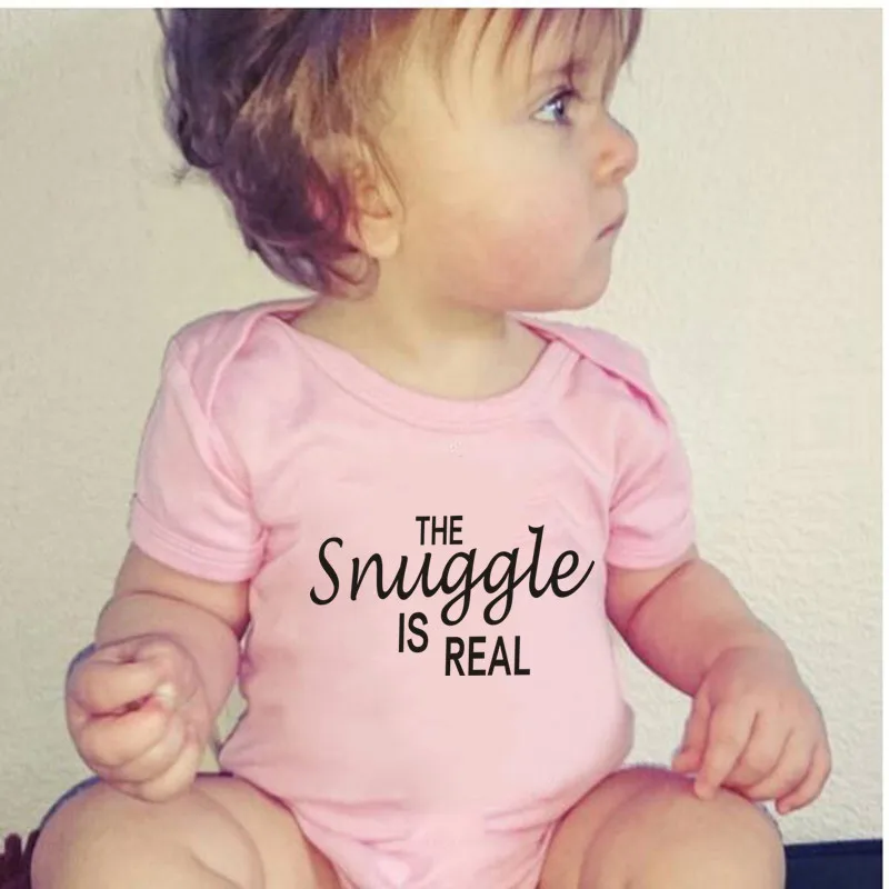 

The Snuggle Is Real Baby Gril Clothes Newborn Baby Baby Rompers 2020 Letter Printed Romper Jumpsuit Newborn Baby Clothes 0-18M