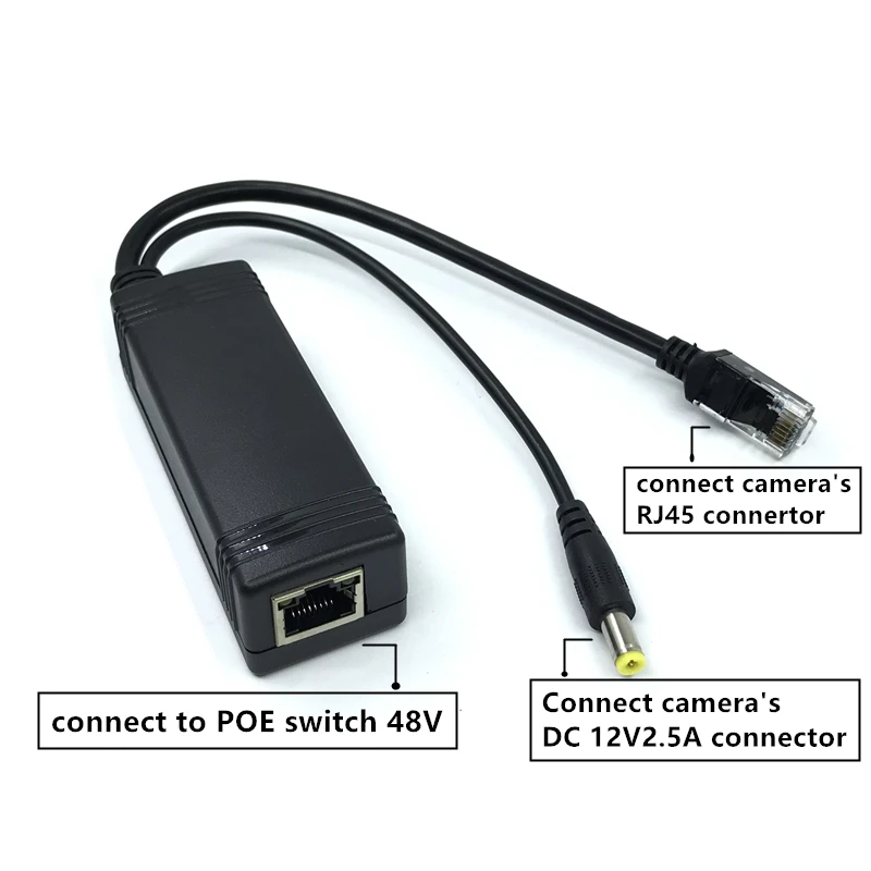 48V Để Hoạt Động Bị Cô Lập PoE Bộ Chia IEEE802.3af 12V2.5Adapter Kiêm Bật Lửa Poe Bộ Chia Cổng Kết Nối Hoạt Động 10/100MFor PoE IP camera