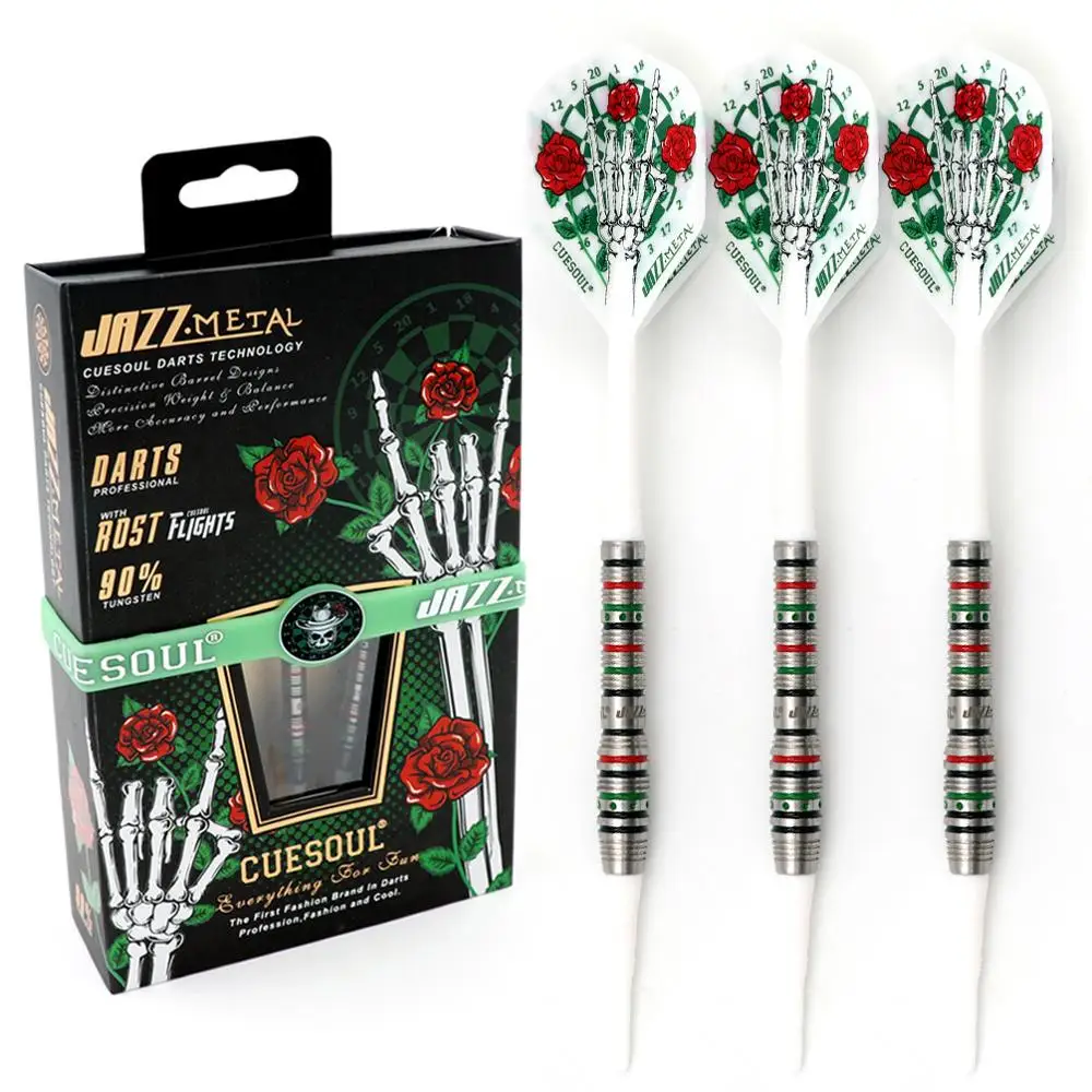 

CUESOUL JAZZ-METAL 19g Soft Tip Darts 90% Tungsten Dart Set with Integrated ROST Dart Flights