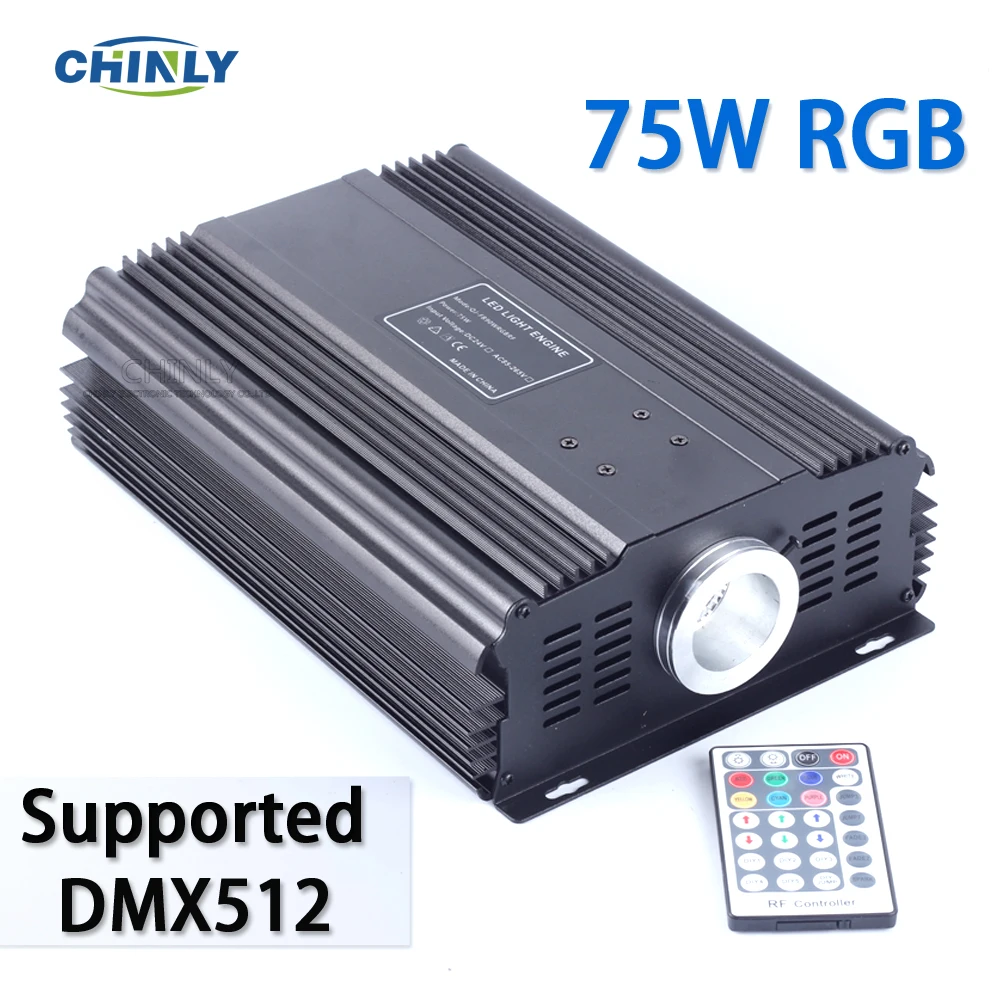 

DMX 75W RGB LED Fiber Optic Engine Driver+28key RF Remote controller for all kinds fiber optics