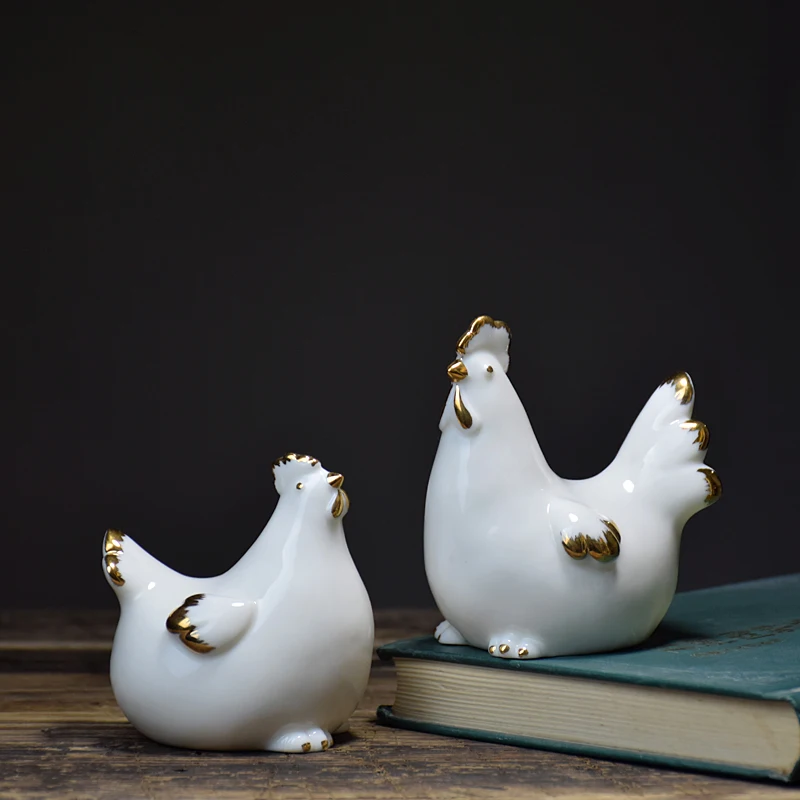 

Creative hen chicken figurines home decoration Crafts Modern Porcelain rooster Ceramic arts animal Furnishing wedding gift