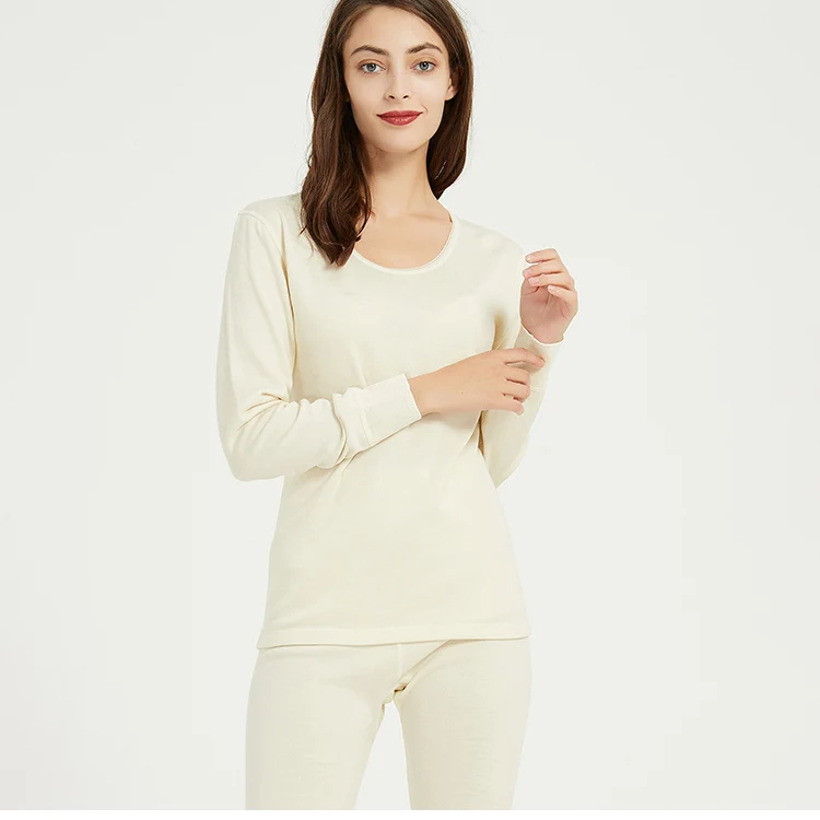 100% Merino Wool Women thermal underwear set thickness 260gsm Women long johns more warm in the winter