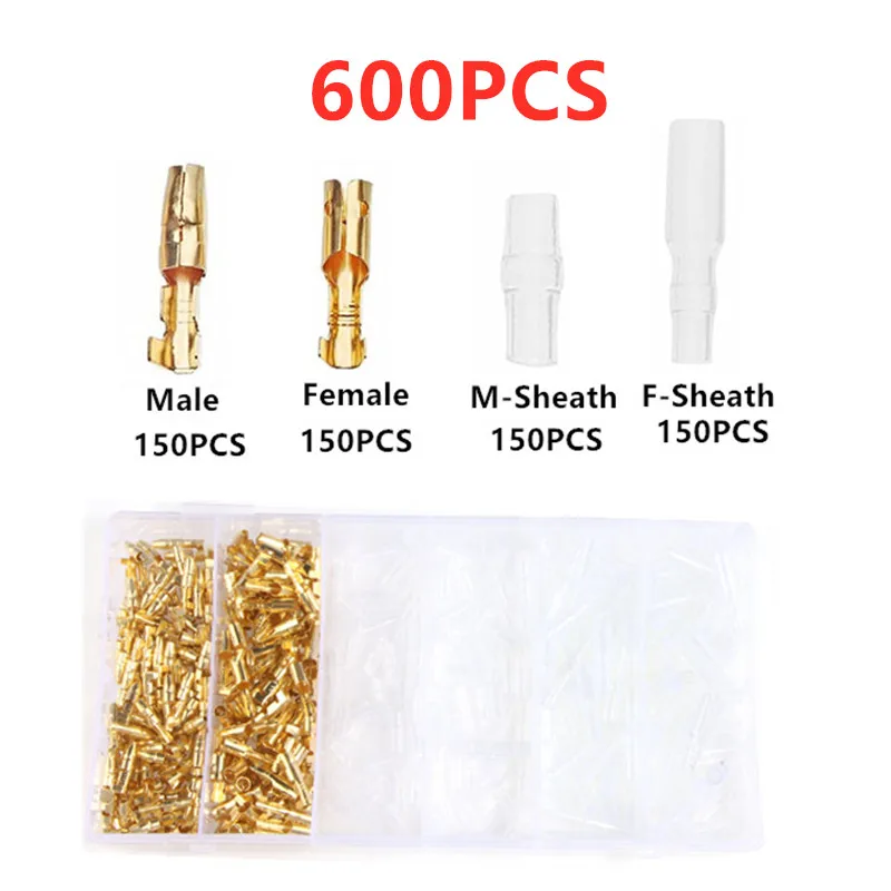 600/400PCS Bullet Terminals Car Auto Motorcycle Crimp Terminals Electrical Wire Connectors Bullet Connectors SN48B Crimping Kit