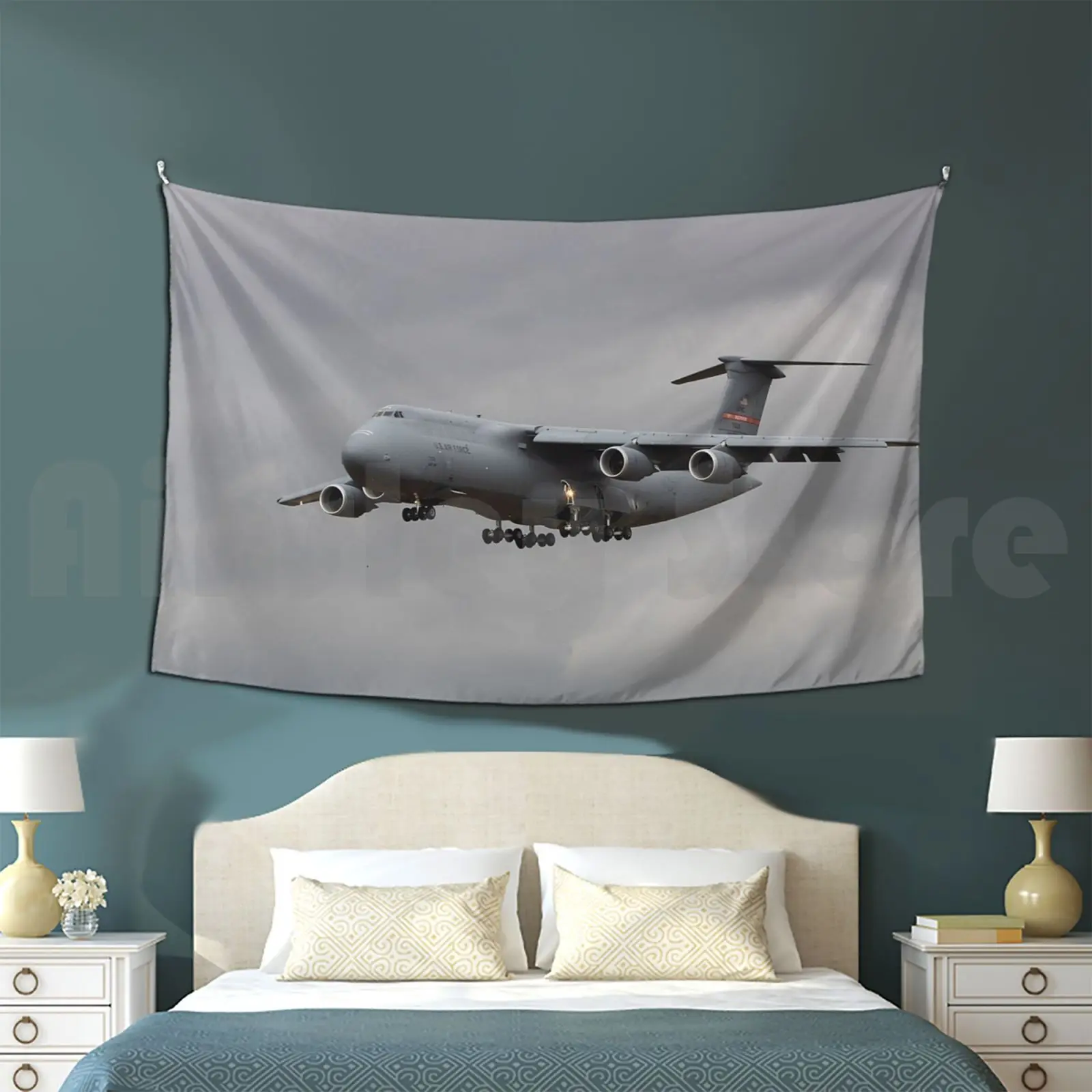 Lockheed C5m Galaxy Tapestry Living Room Bedroom Galaxy C5 C5m C5m Galaxy Lockheed Airplane Plane Large Plane Take Off