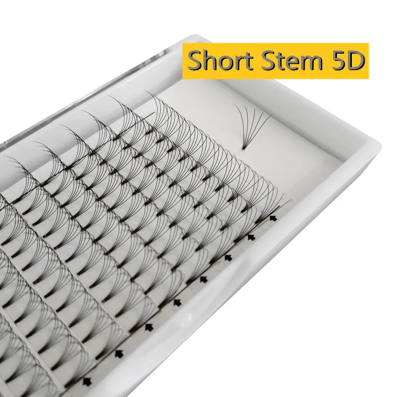 Commercio all'ingrosso 10 vassoi/lotto ventilatori Premade a stelo corto ciglia estensioni ciglia Volume migliore qualità 3D 4D 5D trucco ciglia individuale