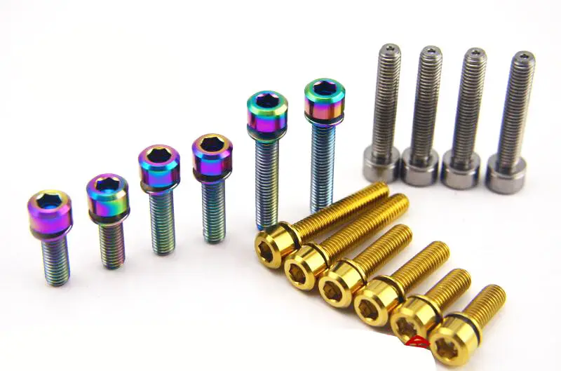 Tornillos titanio M6 cabeza hexagonal hueca – Pernos bicicleta - imagen 2