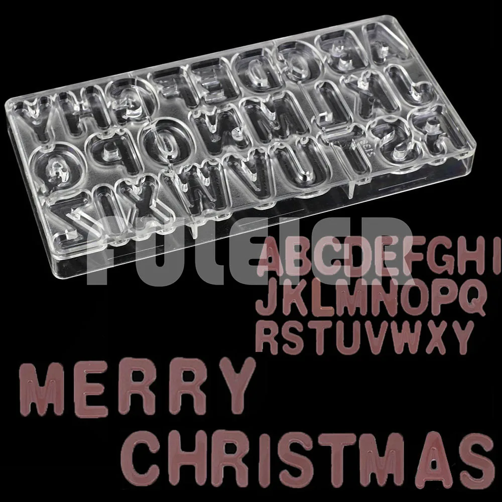 Christmas Polycarbonate Chocolate Mold Santa Claus, Snowman, Bell, Christmas Tree Mousse Candy Chocolate Mould Baking Cake Tool
