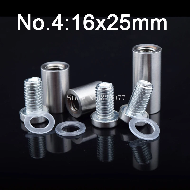 400PCS 16x25mm Stainless Steel Glass Fasteners Acrylic Advertisement Hollow Standoffs Pin Nails Billboard Fixing Screws FK835