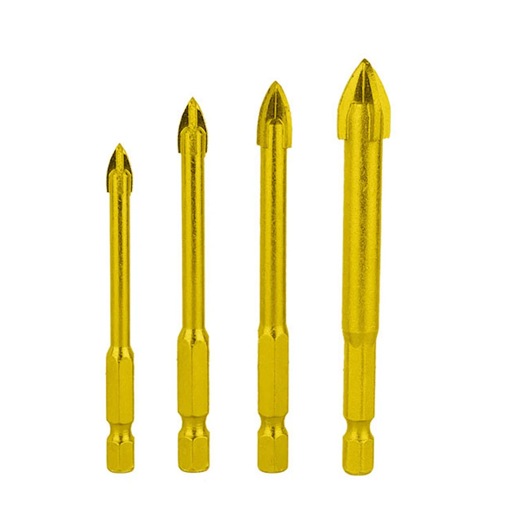 1pcs Lengthen and Ordinary Cross Hex Tile Bits Glass Ceramic Concrete Hole Opener Kit Hard Alloy Drill