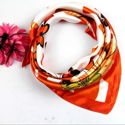 New Square Scarf Hair Tie Band Women Elegant Small Vintage Skinny Scarf Retro Head Neck Silk Scarf Print Scarves