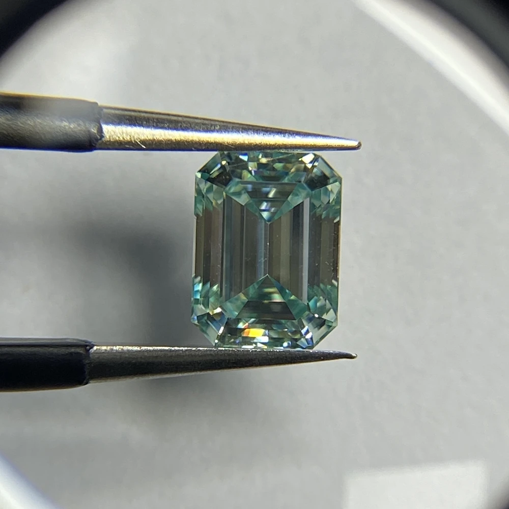 Meisidian – pierres précieuses en diamant pour la fabrication de bagues, 9x7mm, 3 Carat, aigue-marine, topaze bleue, Moissanite