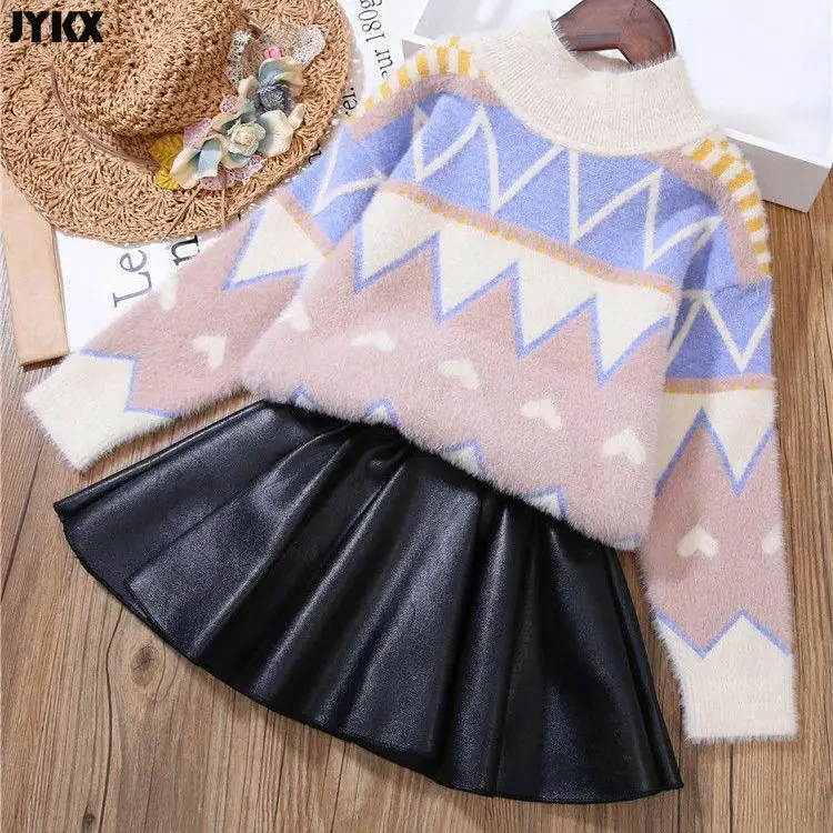 Girls\' Skirts Leather Skirts Autumn And Winter Children\'s Outer Short Skirts Pleated Skirts Winter 2023 New Pu Skirts