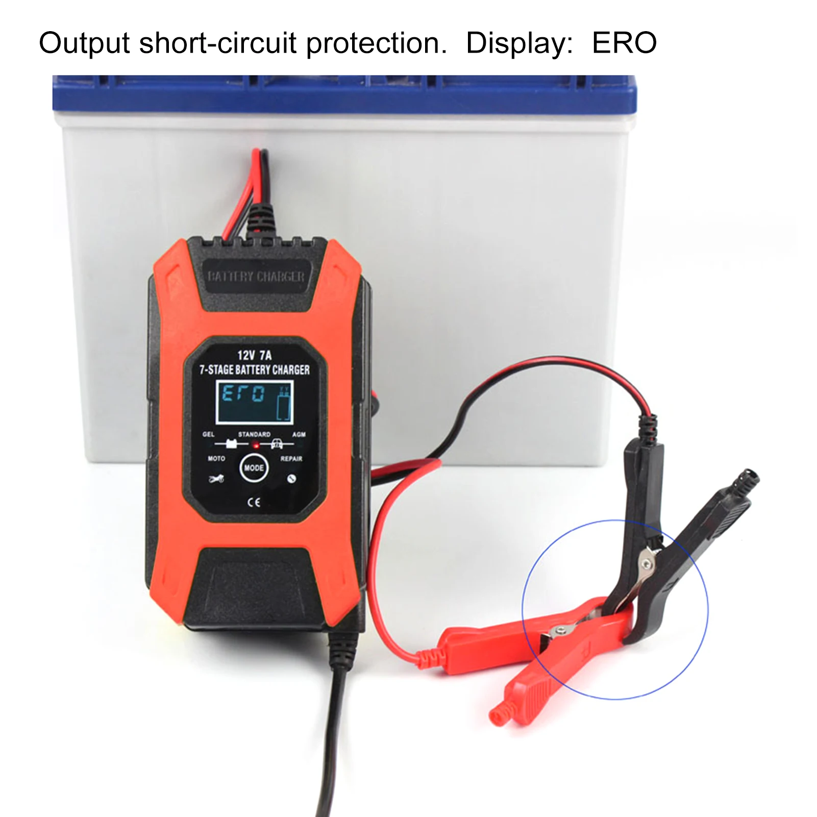 12V 7A 7-level Car And Motorcycle Car Battery ChargerCPU Processor Control Fast Battery Charger Battery Maintainer