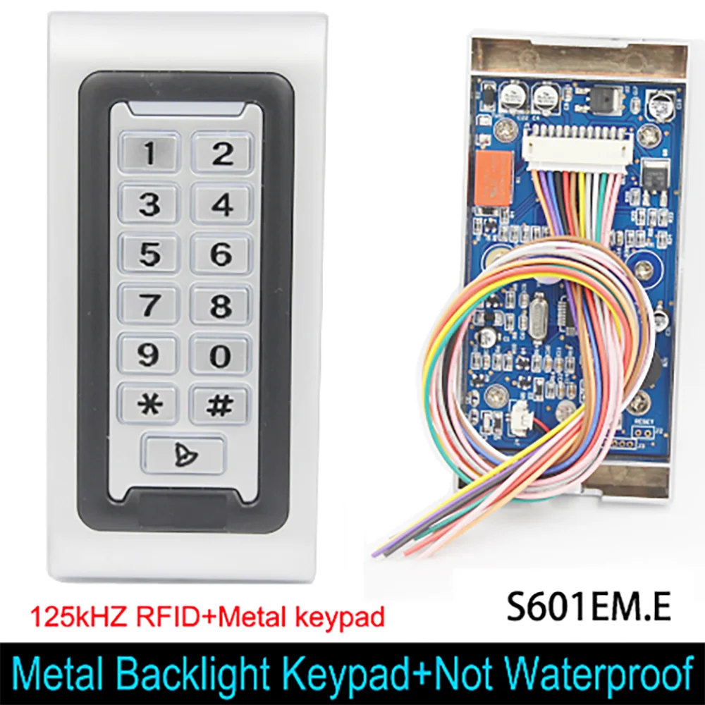 IP68 Waterproof Backlight 125Khz RFID Card Standalone Access Control Reader Password Keypad 2000 Users Outdoor Lock System