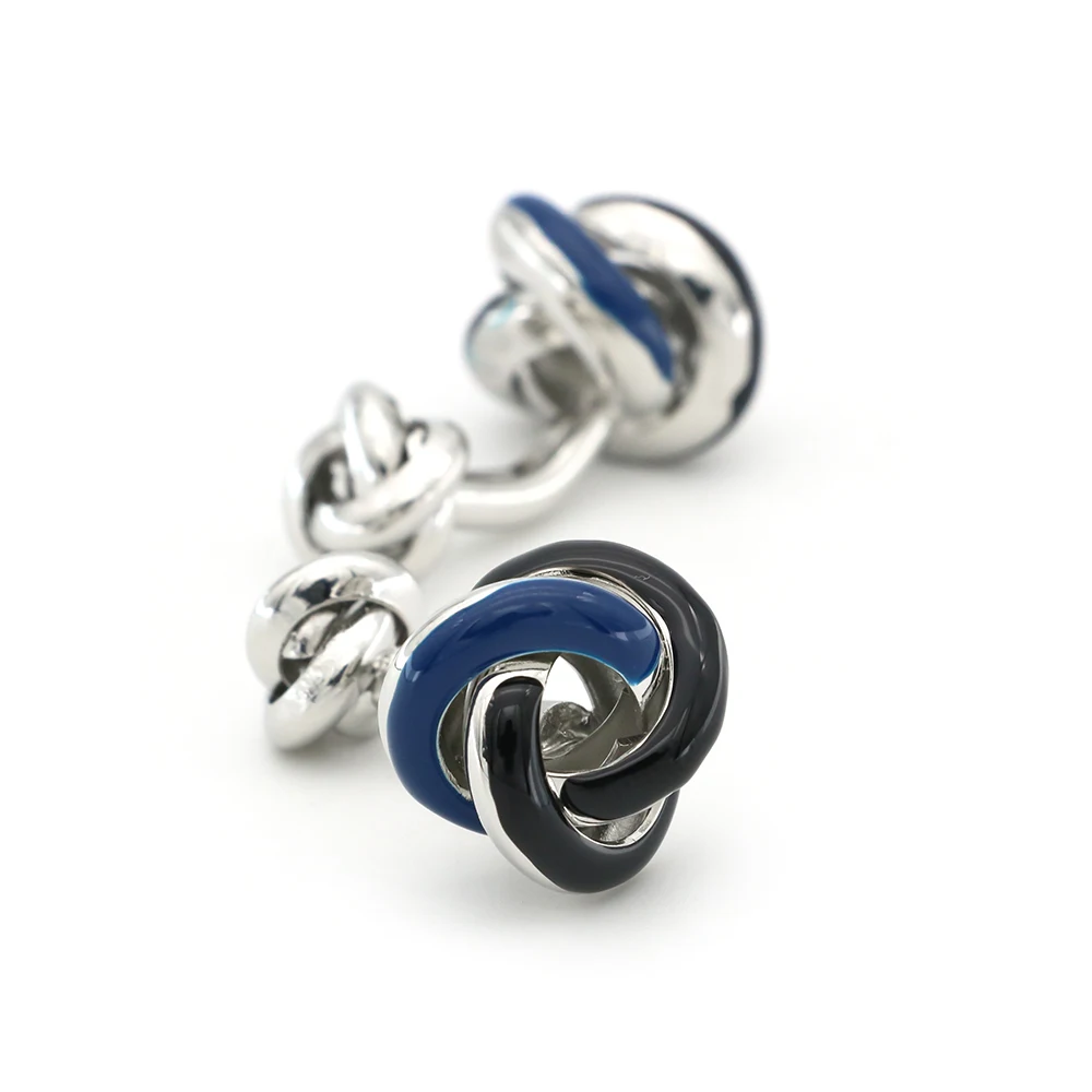 Ball Design Double Side Knot Cufflinks For Men Quality Copper Material Blue Color Cuff Links Wholesale&retail