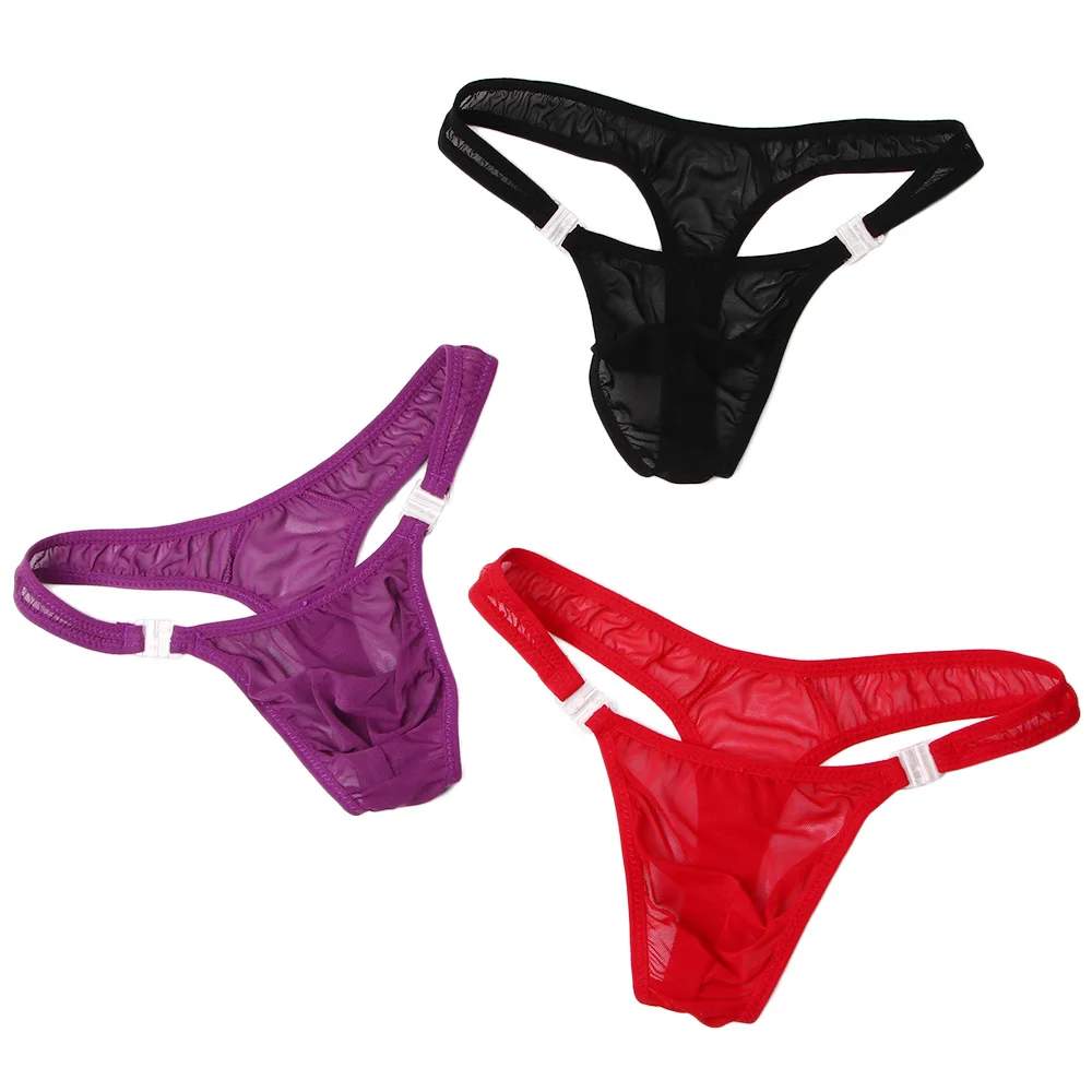 Tanga transparente Sexy para hombre, bragas transpirables con bolsa para bulto, Bikini, ropa interior, novedad de 2020
