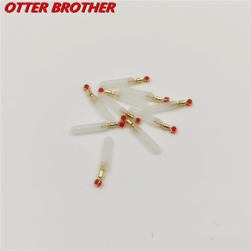 10pcs/lot Fishing Gear float rest Organic silicone float Copper Head Block Rotation Drift Fishing tube Soft core material Tools