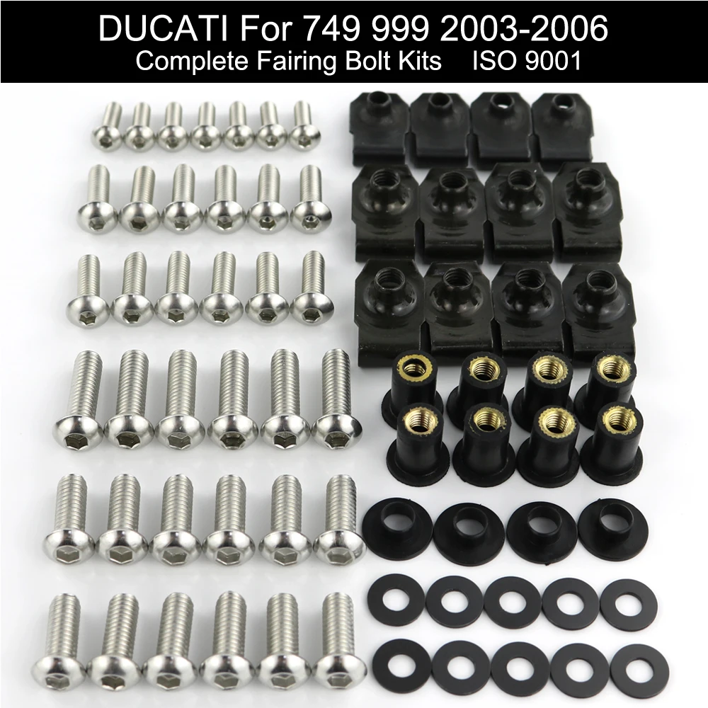 

Fit For Ducati 749 999 2003-2006 Complete Full Fairing Bolts Kit Stainless Steel Speed Nuts Fairing Clips Fairing Kit Screws