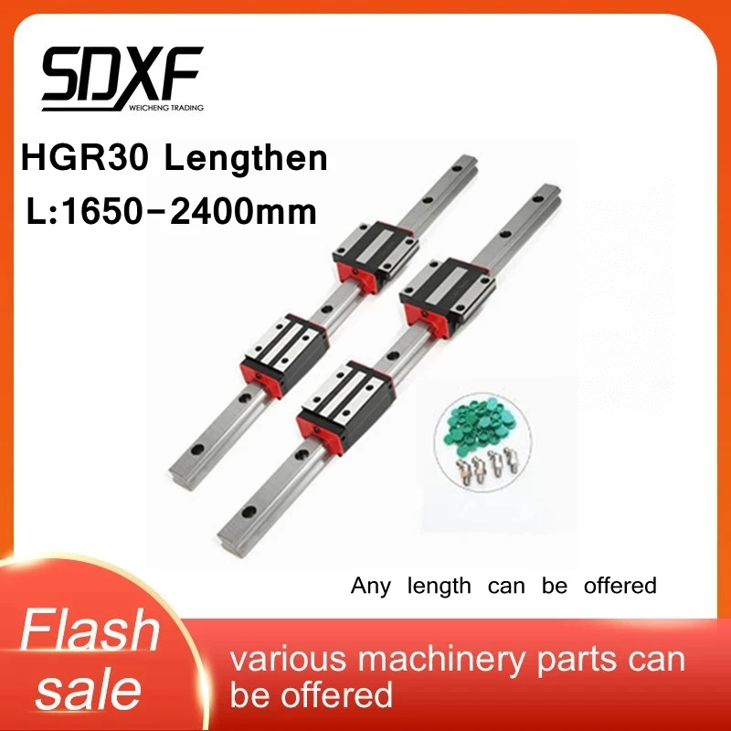 Linear guide HGR30-1650 1700 1750 1800 1850mm two guide rails and four sliders HGH30HA/HGW30HC