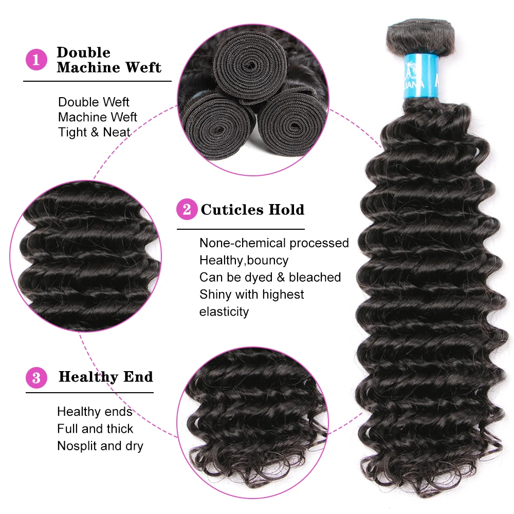 Amanda Deep Wave Brazilian Virgin Hair Bundles 10-30\