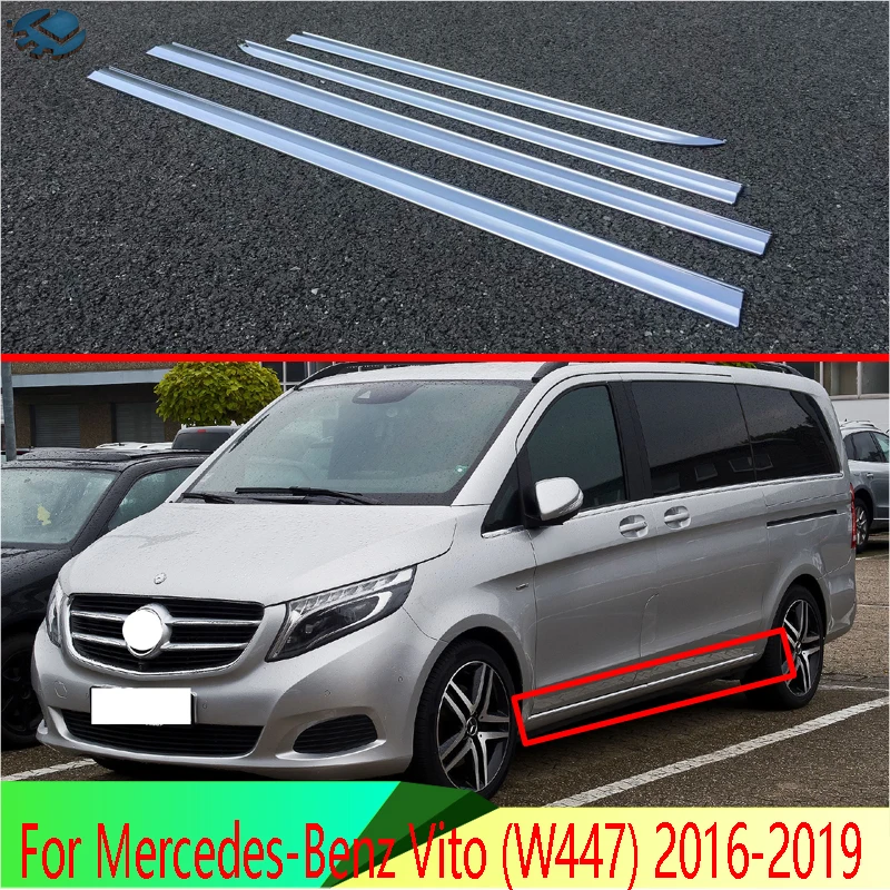 For Mercedes-Benz Vito (W447) 2016-2019 2017 2018 2020 2021 Car Accessories ABS Chrome Side Door Body Molding Moulding Trim