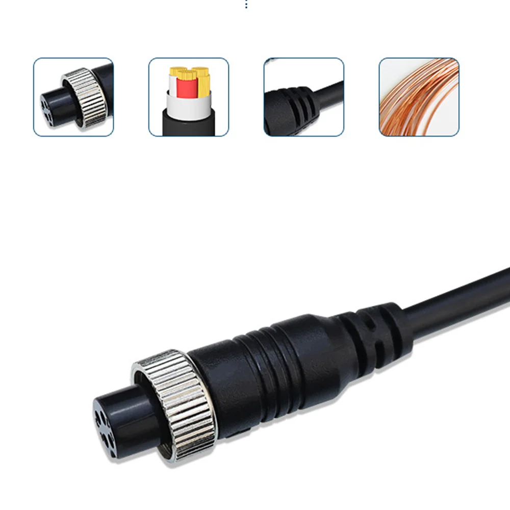 5M/10M/15M/20M 4 pin aviation vehicle cctv camera waterproof extension cable 4-Pin Aviation Video Cable backup camera wire