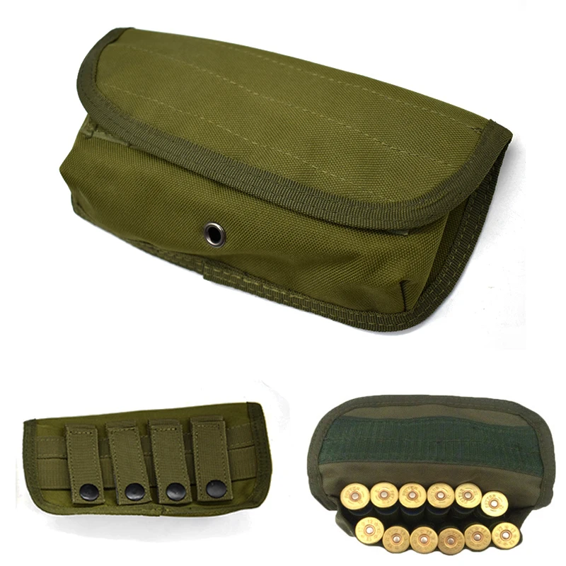 12 Gauge Cartridge Carrying Bag Pouch Molle System Tactical Vest Accessories Sinper Rifle Bullet Holder Shotshell Bag