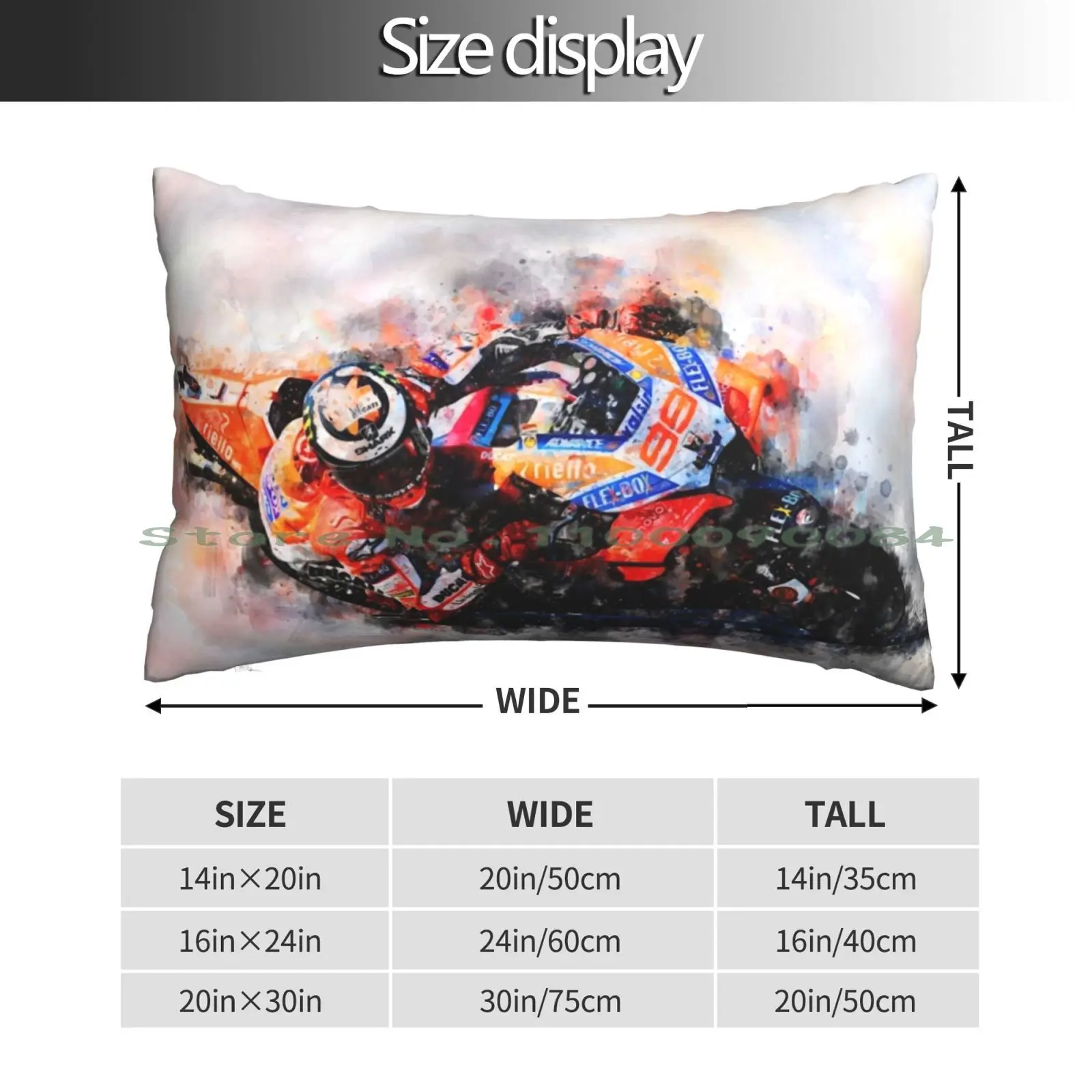 Jorge Lorenzo Pillow Case 20x30 50*75 Sofa Bedroom Racing Speed Driver Racetrack Winner Assen Circuit Of The Americas Tt Wheely