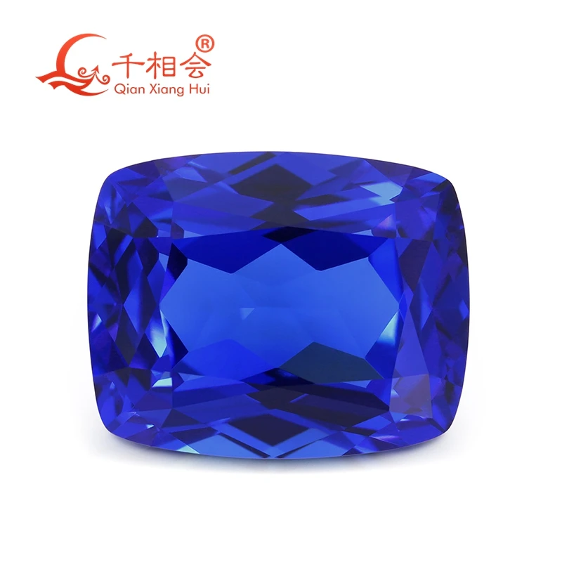 8*10mm 3.9ct  cushion Shape Artificial Cobalt Spinel blue color Natural cut gem stone for jewelry making