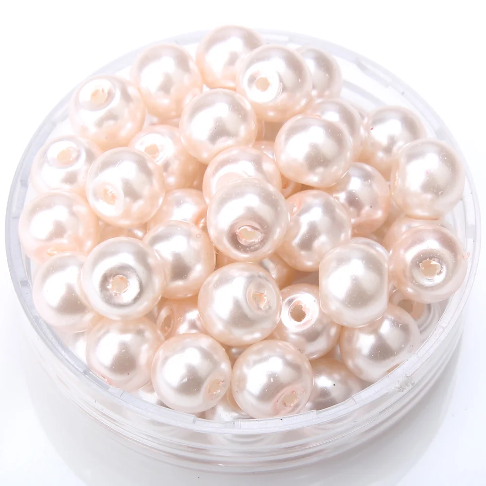 Olingart 4/6/8/10MM glass imitation pearls multicolor beads DIY Bracelet earrings bead choker necklace Jewelry Making