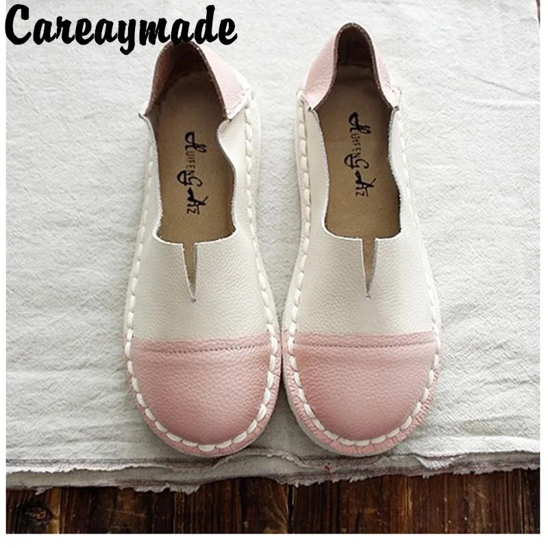 Careaymade-Handmade original cowhide personality soft sole single shoes,women's retro literary and artistic leather shoes