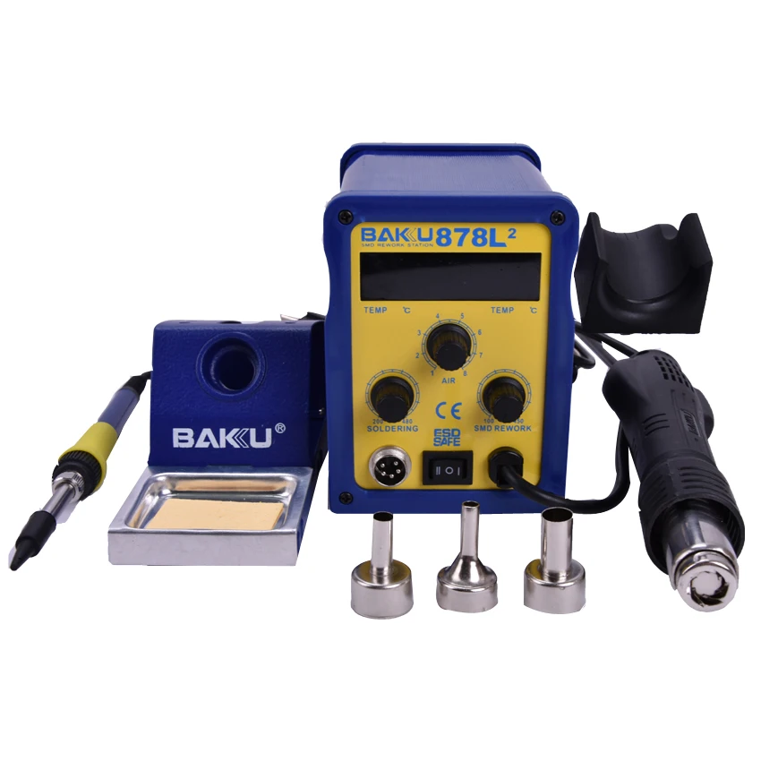 led digital Display SMD Brushless Hot Air Rework Station with Soldering Iron and Heat Gun for Cell Phone Repair