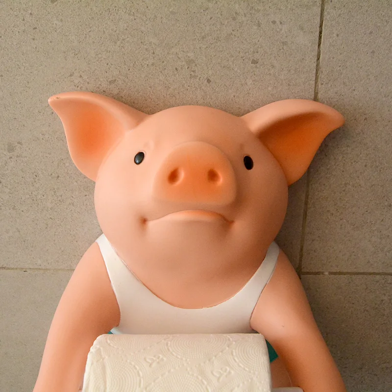 Porte-papier hygiénique en PVC Style cochon, boîte à mouchoirs sans poinçon, porte-serviettes ménager, dispositif de bobine, accessoire de salle de bains