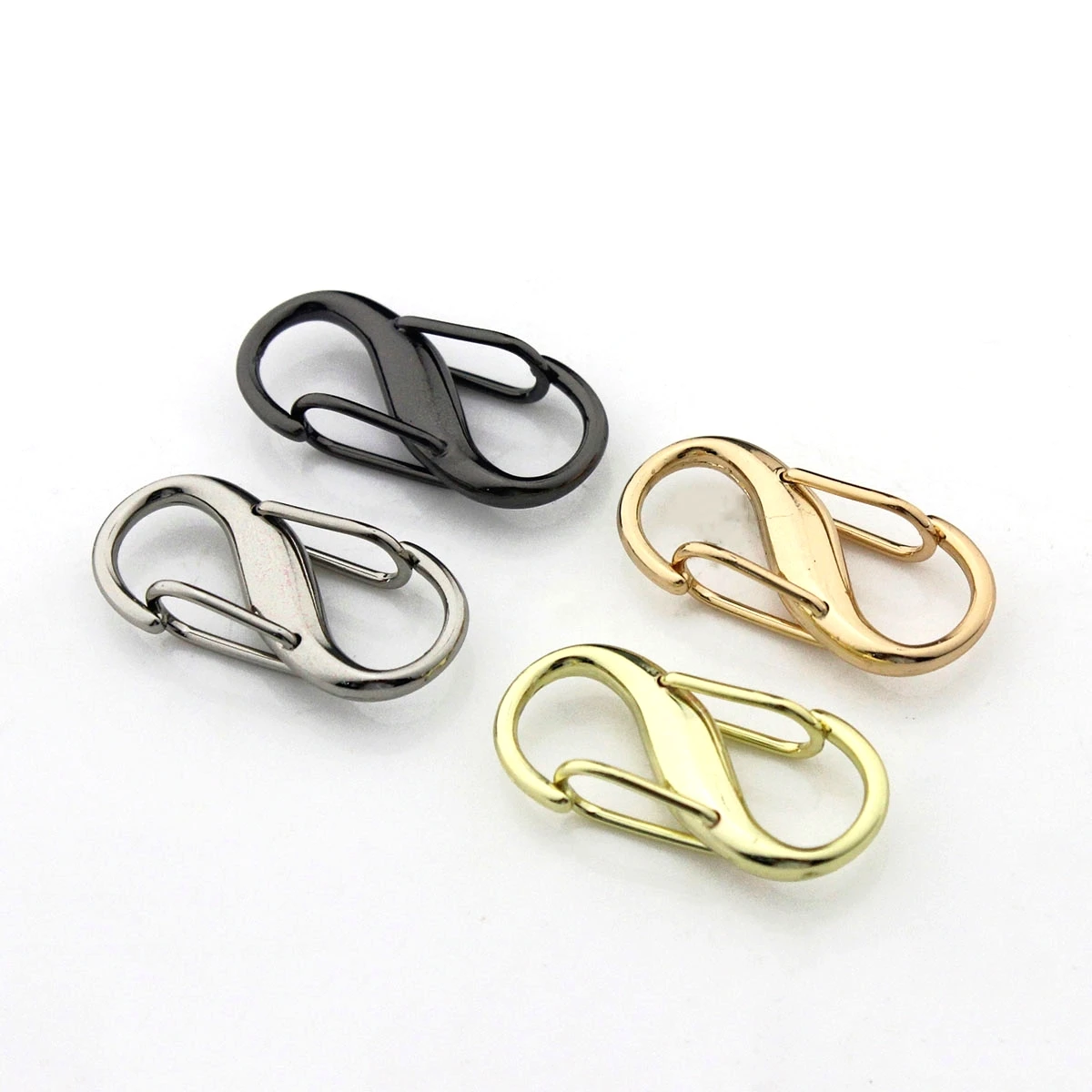 2pcs Metal S-type Buckle Fashion Mini Snap Hook Necklaces Connectors For Leather Craft Bag Key Ring DIY Jewelry Findings